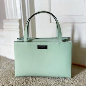 Kate Spade Sam Icon Spazzolta Leather Small Tote-Pistachio-EUC